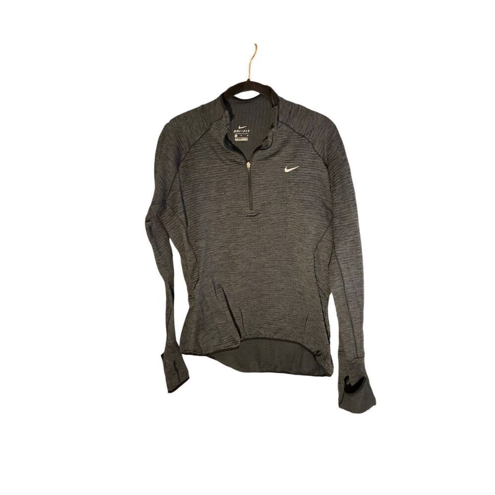 Nike women’s dry fit, black/gray, athletic long sleeve jacket size large